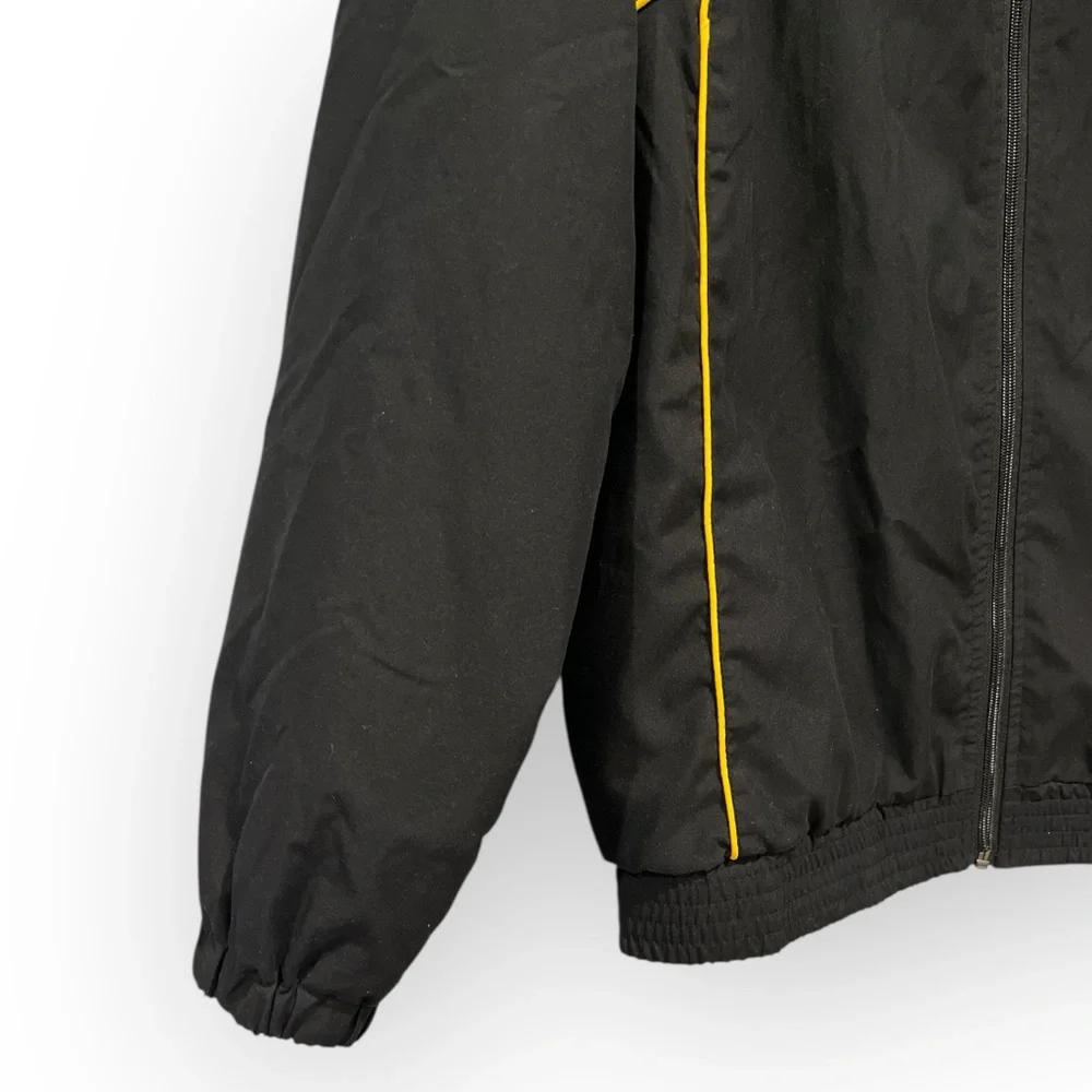 Cal State Embroidered Patch Zipper Lightweight Jacket Windbreaker Black Yellow L - Picture 4 of 12